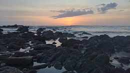 哥斯达海滩日落景观