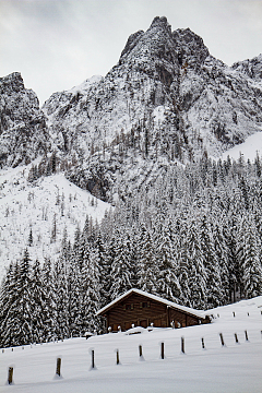 冬季山中雪景
