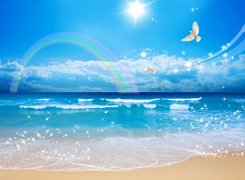 海边彩虹沙滩