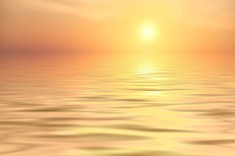 海上夕阳黄色背景
