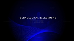 蓝色科技商务渐变曲线城市背景