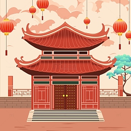 中国风国潮古风楼宇阁楼建筑住宅