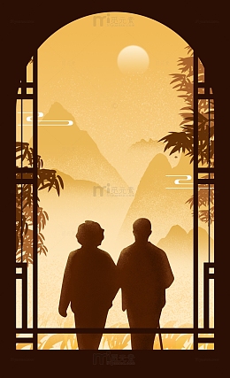 重阳节老人海报背景