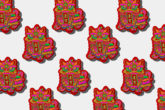 新年舞狮喜庆卡通配件