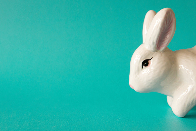 一只白色瓷兔子