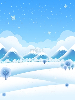简约白色雪景冬天背景