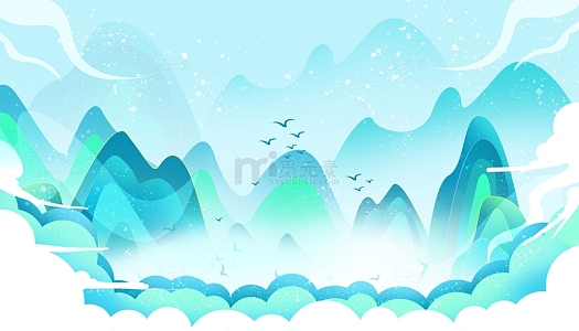 蓝色房地产小雪立冬冬季二十四节气插画展板