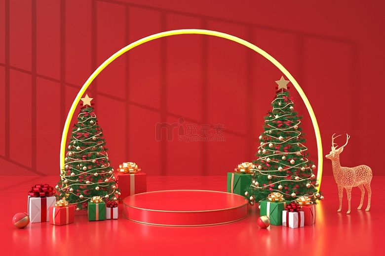 3D立体圣诞节场景