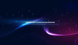 科幻互联网粒子发散波点装饰底纹背景