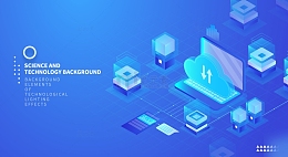 蓝色2.5D互联网线条笔记本网络装饰背景