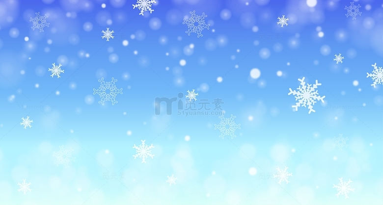 冬天白色雪花飘落装饰蓝色背景