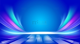 蓝色智能科技年会峰会展板背景