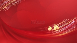 红色大气龙年乘风破浪尾牙年会海报舞台背景