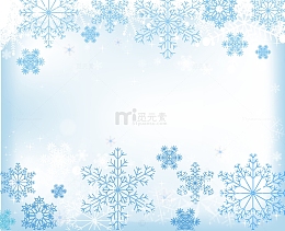 冬天蓝色雪花纹理底纹背景