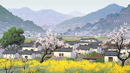 春天乡村背景