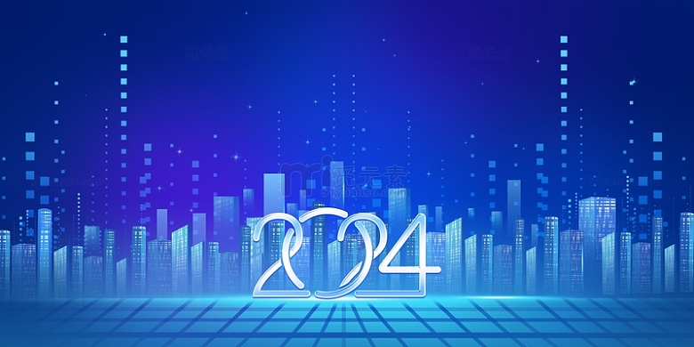 蓝色科技2024年会元旦龙年背景