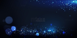 蓝色辉光粒子梦幻光斑年会PPT背景