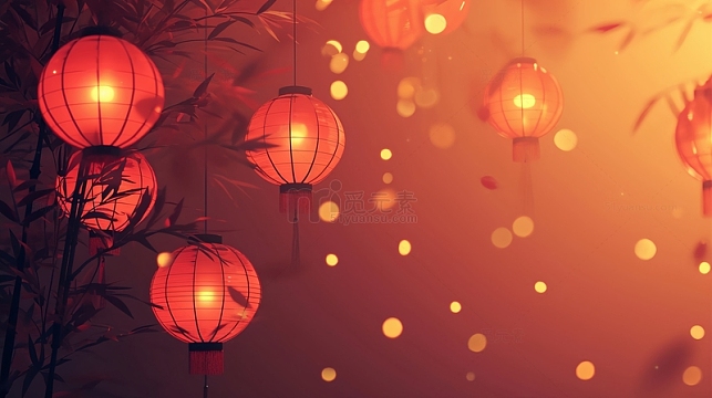 元宵节插画背景