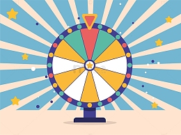 幸运轮盘抽奖放射背景