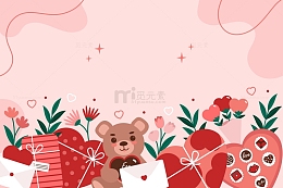 爱心巧克力情人节粉色背景