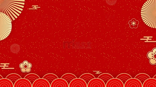 国潮风喜庆红色背景