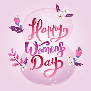 38妇女节透明字粉色装饰