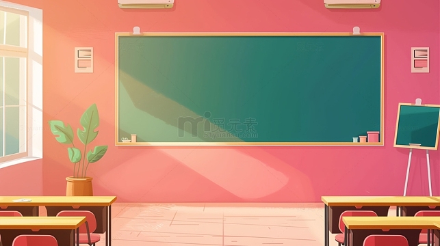 开学季卡通教室背景