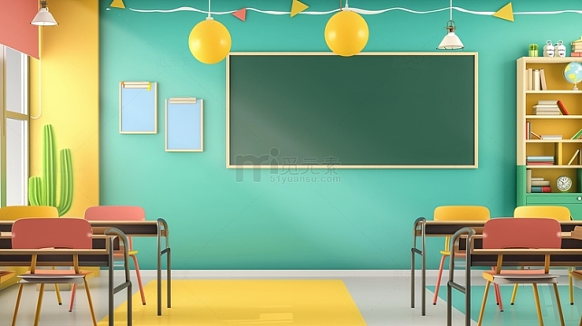 温馨的教室卡通背景