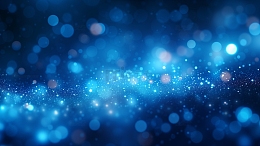 蓝色粒子梦幻光斑年会PPT背景