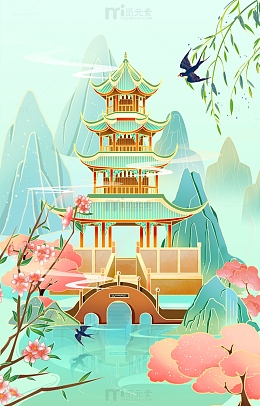 春天插画背景