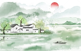水墨春天江南建筑