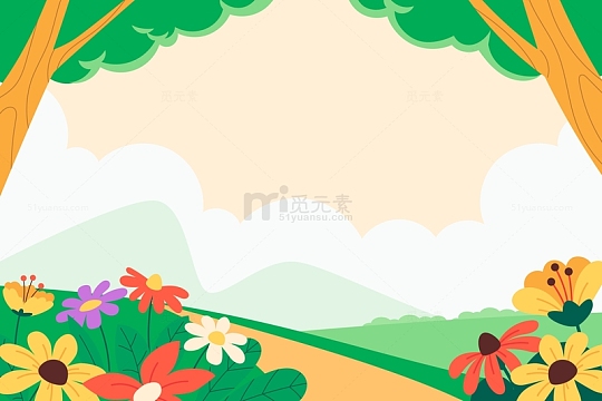 卡通森林草木春天背景