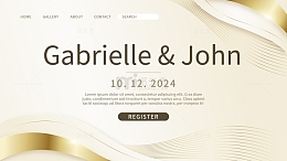 鎏金渐变线条纹理邀请函海报