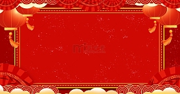 红色喜庆中国风灯笼新年春节祥云展板背景