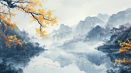 山水水墨画背景