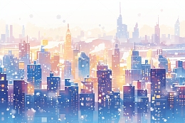 城市背景插画