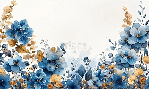 绿色植物花朵婚礼贺卡邀请函背景