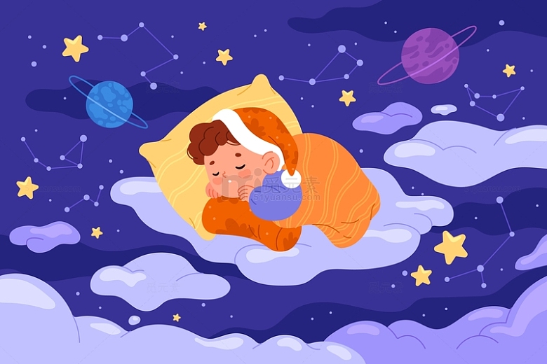 夜空遨游睡眠日主题海报
