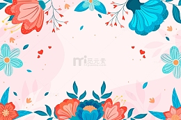 植物小清新枝叶海报背景