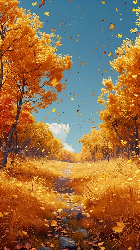 暖色秋意枫叶背景素材