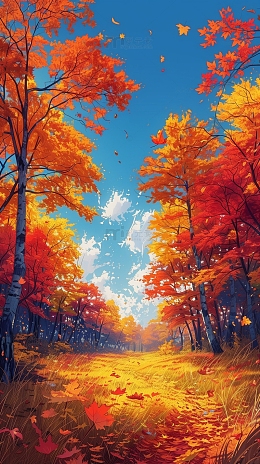 黄色系秋意海报背景