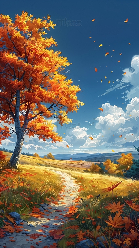 小清新秋意背景