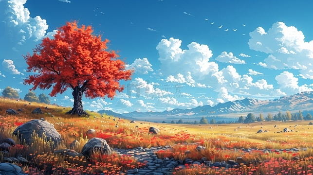 秋天户外风景背景