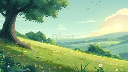 春季户外花草风景