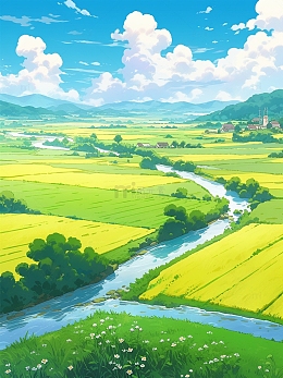 乡村景色田野