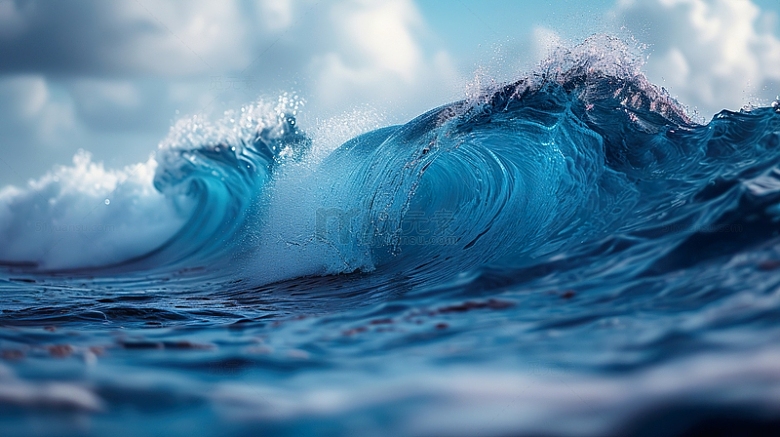 小清新蓝色海水大海海浪