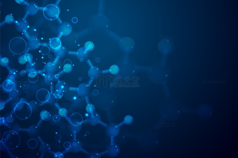 基因细胞分子蓝色渐变海报