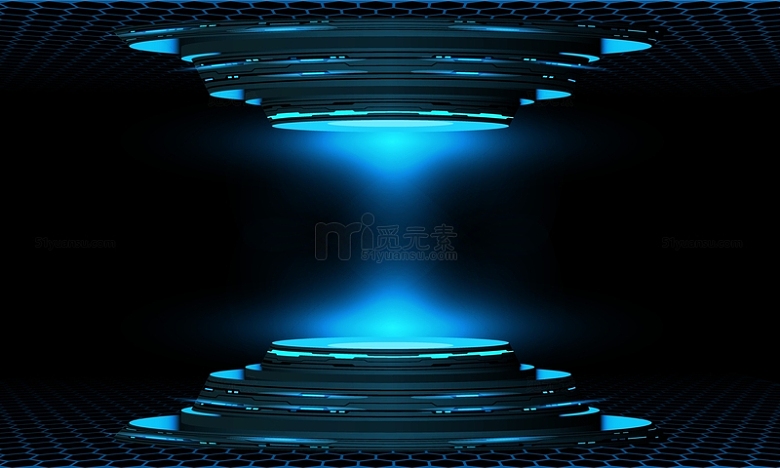蓝色UI科技感科幻海报