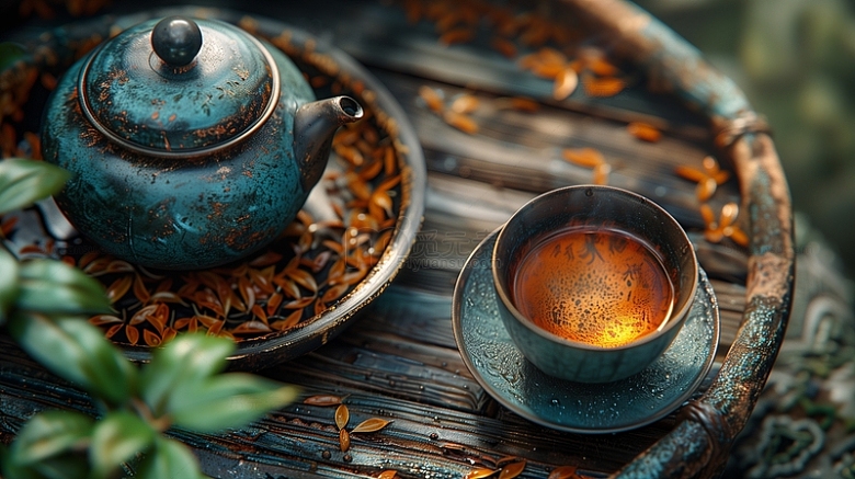 中国风复古品茶