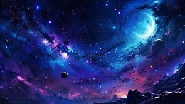 蓝紫色星河背景
